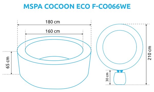 Cocoon Eco basen z hydromasażem F-CO066WE, brązowy MSPA 11400307