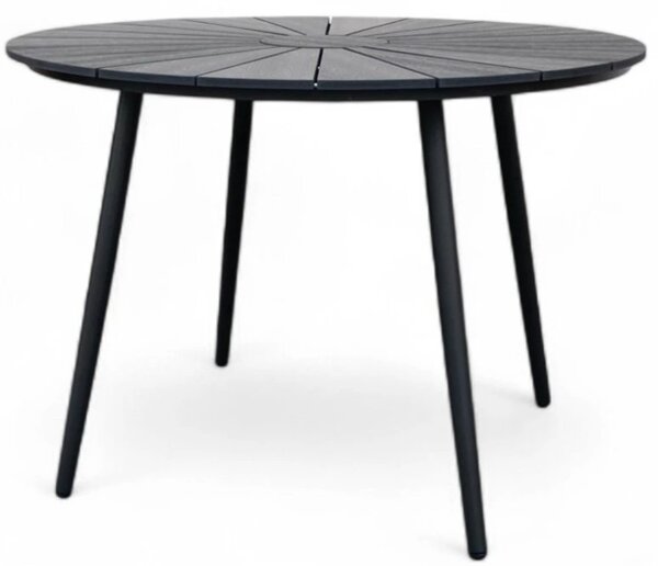 Wilder Stół ogrodowy Ø 105 cm, stal/artwood, czarny NOELA 34570791