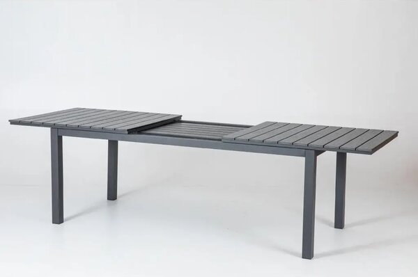 Grande Lungo XXL Rozkładany stół ogrodowy 200/260 x 90 cm, aluminium/artwood, czarny NOELA 34570522