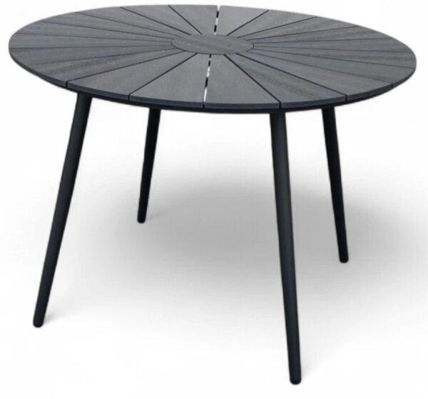 Wilder Stół ogrodowy Ø 105 cm, stal/artwood, czarny NOELA 34570791