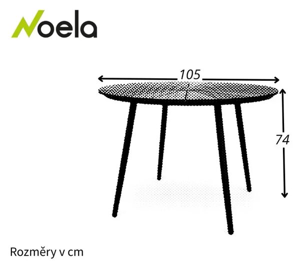 Wilder Stół ogrodowy Ø 105 cm, stal/artwood, czarny NOELA 34570791