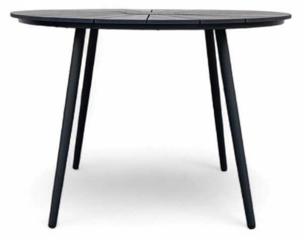 Wilder Stół ogrodowy Ø 105 cm, stal/artwood, czarny NOELA 34570791