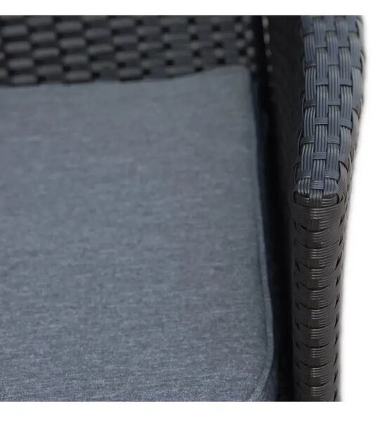 Bali Ławka ogrodowa 116 cm, technorattan, czarna NOELA 3457063