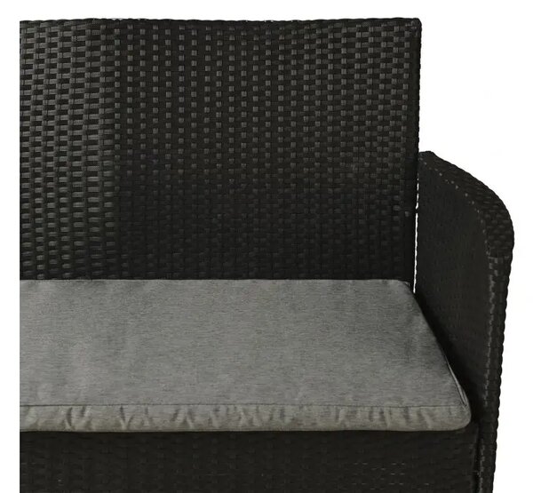 Bali Ławka ogrodowa 116 cm, technorattan, czarna NOELA 3457063