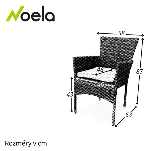 Bali Premium Stohowalne krzesło ogrodowe, technorattan, szarobrązowe NOELA 34570355