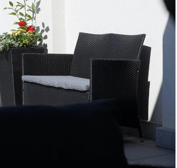 Bali Ławka ogrodowa 116 cm, technorattan, czarna NOELA 3457063