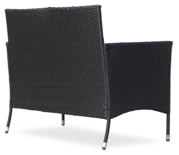 Bali Ławka ogrodowa 116 cm, technorattan, czarna NOELA 3457063