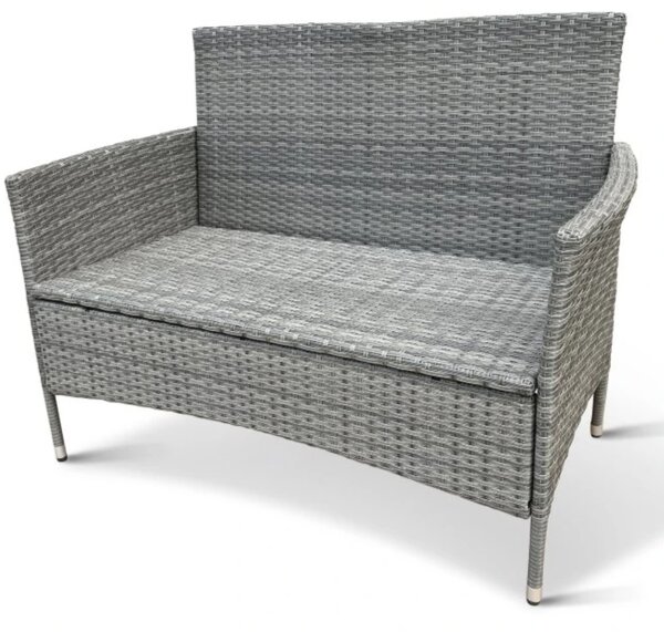 Bali Premium Ławka ogrodowa 116 cm, technorattan, szarobrązowa NOELA 34570631