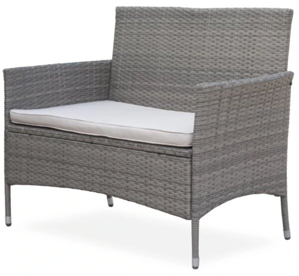 Bali Premium Ławka ogrodowa 116 cm, technorattan, szarobrązowa NOELA 34570631