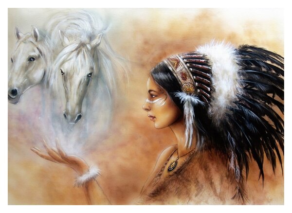 Obraz na szkle - Czary Indian (70x50 cm)