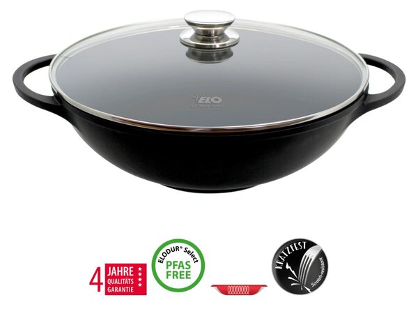 Alucast Patelnia WOK ze szklaną pokrywką Ø 32 cm ELO 19732