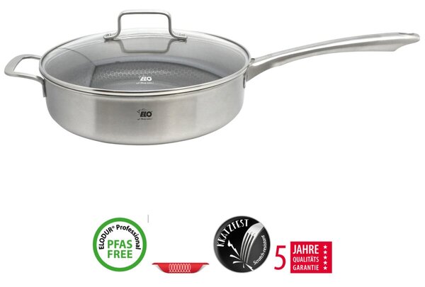 Relief Solution Głęboka patelnia z uchwytem pomocniczym i szklaną pokrywką Ø 28 cm ELO 32458