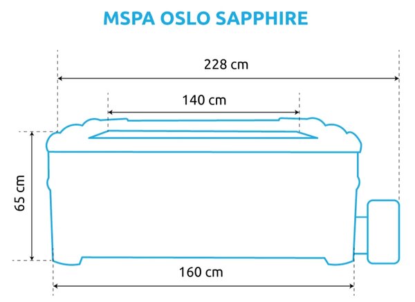 Oslo Sapphire basen z hydromasażem F-SA063W, szary MSPA 11400303
