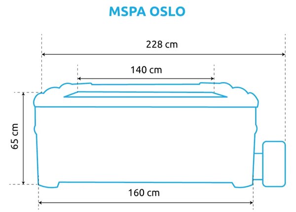 Oslo basen z hydromasażem F-OS063W, szary MSPA 11400302