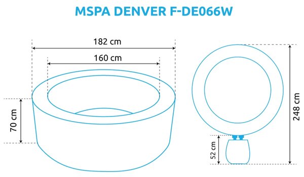 Denver basen z hydromasażem F-DE066W, szary MSPA 11400308