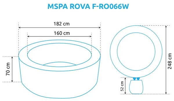 Rova Basen z hydromasażem F-RO066W, brązowy MSPA 11400309