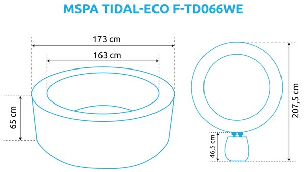 Tidal ECO basen z hydromasażem F-TD066WE, niebieski MSPA 11400306