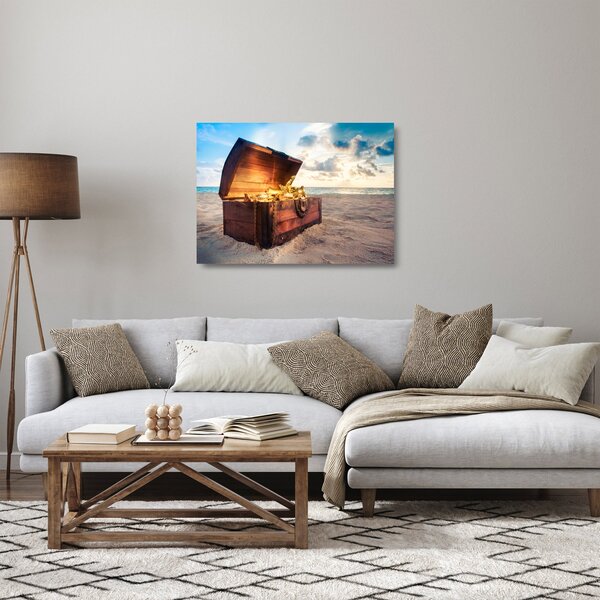 Obraz na szkle - Skarb na plaży (70x50 cm)