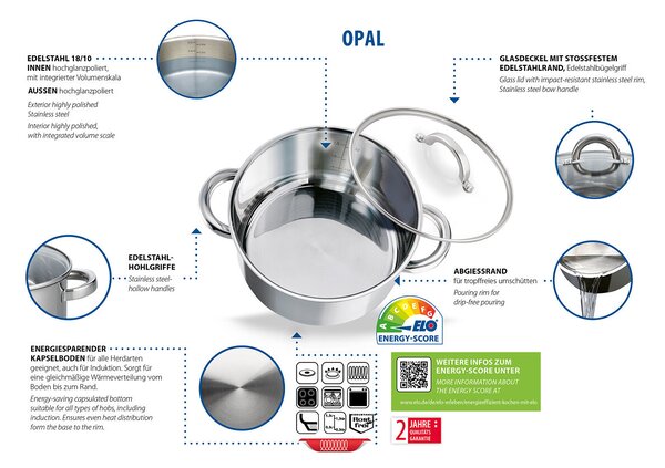 Opal Garnek Ø 14 cm, 1 l, stal nierdzewna ELO BASIC 10214