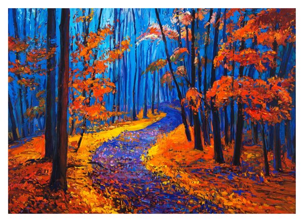 Obraz na szkle jesiennego lasu (70x50 cm)