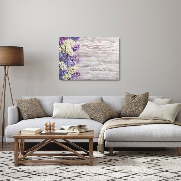Obraz na szkle bzu na drewnie (70x50 cm)