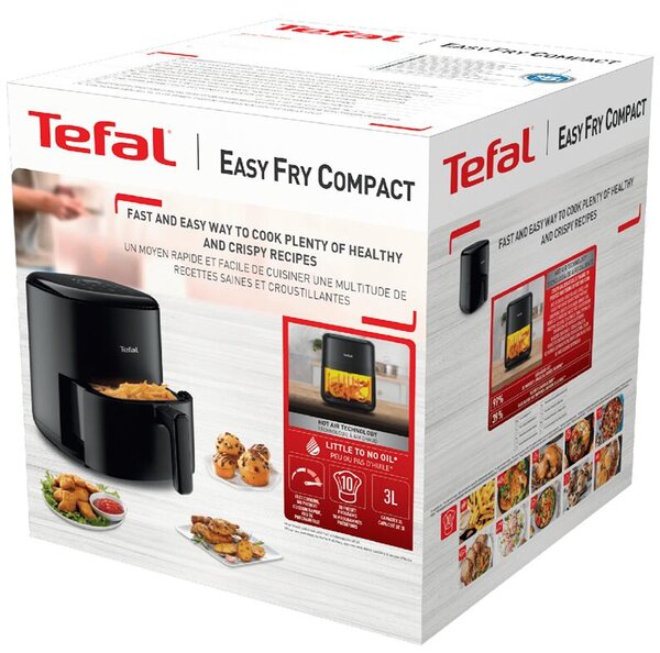 Easy Fry Compact Frytkownica beztłuszczowa 3 l, czarna TEFAL EY145810