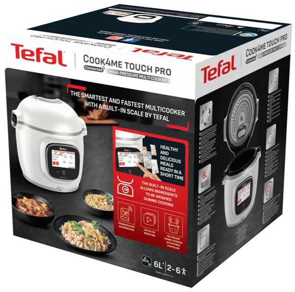 Cook4me+ Touch Pro Wielofunkcyjny elektryczny szybkowar, biały TEFAL CY9441F2