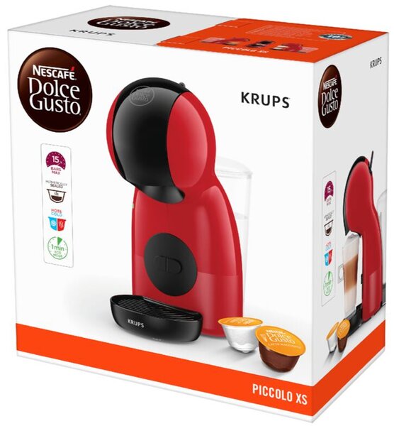 Ekspres kapsułkowy Nescafé Dolce Gusto Piccolo XS, czerwony/czarny KRUPS KP1A3510A