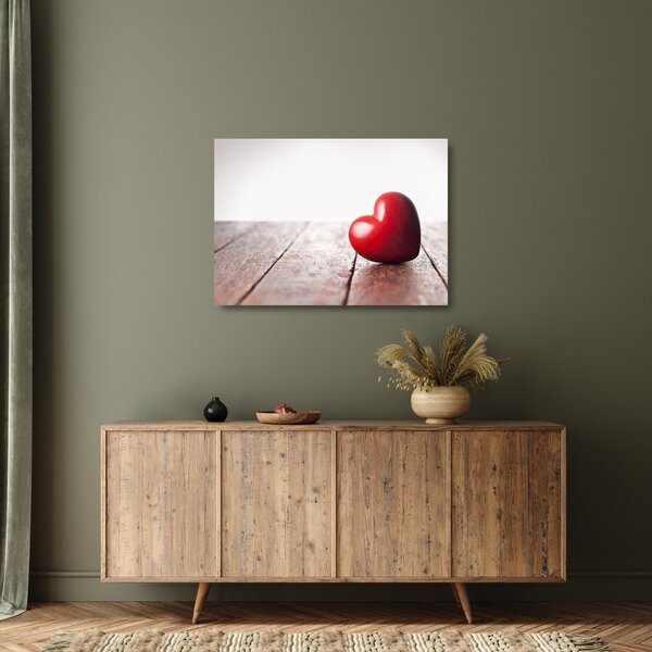 Obraz na szkle drewnianego serca (70x50 cm)