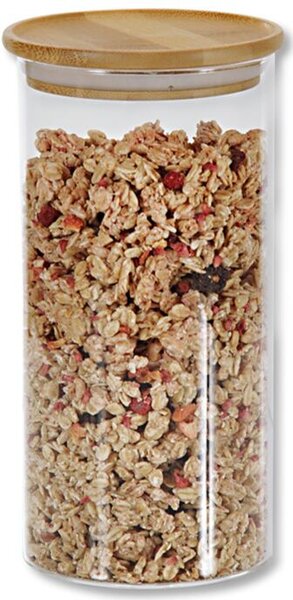 Pojemniki do przechowywania 3 szt., Ø 10 cm, szkło/bambus KESPER 9233313