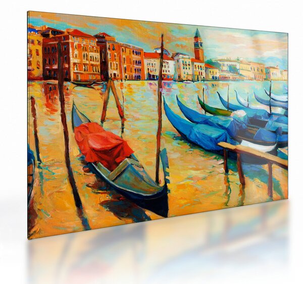 Obraz na szkle - Port w Wenecji (70x50 cm)