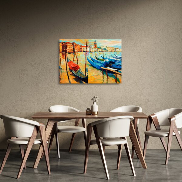 Obraz na szkle - Port w Wenecji (70x50 cm)