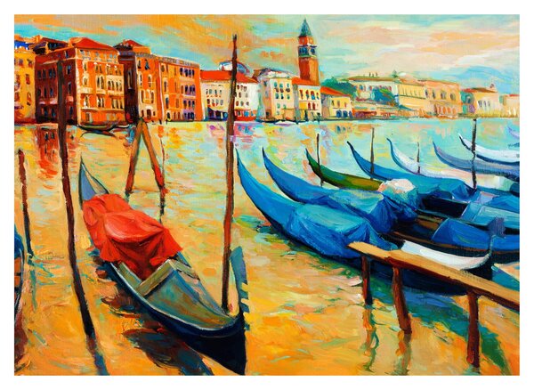 Obraz na szkle - Port w Wenecji (70x50 cm)