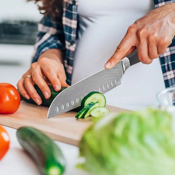 Nóż kuchenny santoku 18,5 cm, stal damasceńska ORION 831176