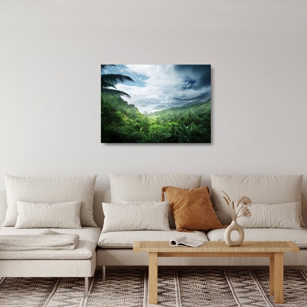 Obraz na szkle - Dżungla Seszeli (70x50 cm)