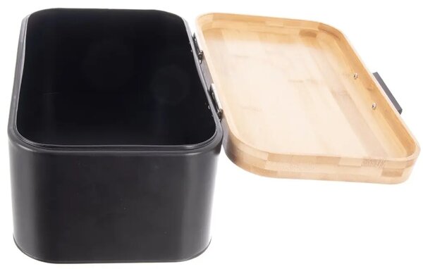 Black Chlebak 30 × 19,5 × 14,5 cm, blaszany, czarny ORION 152466