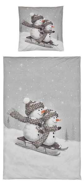 3D pościel z bawełny renforcé FROSTY szary, 100% bawełna Rozmiar pościeli: 80 x 80 cm | 135 x 200 cm