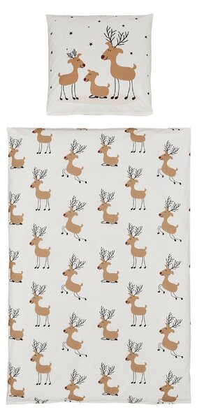 Pościel z bawełny Renforcé TIMBA DEER biała Rozmiar pościeli: 80 x 80 cm | 135 x 200 cm