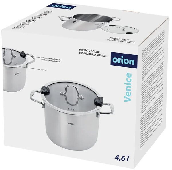 Garnek Venice z pokrywką 4,6 l, stal nierdzewna ORION 113378