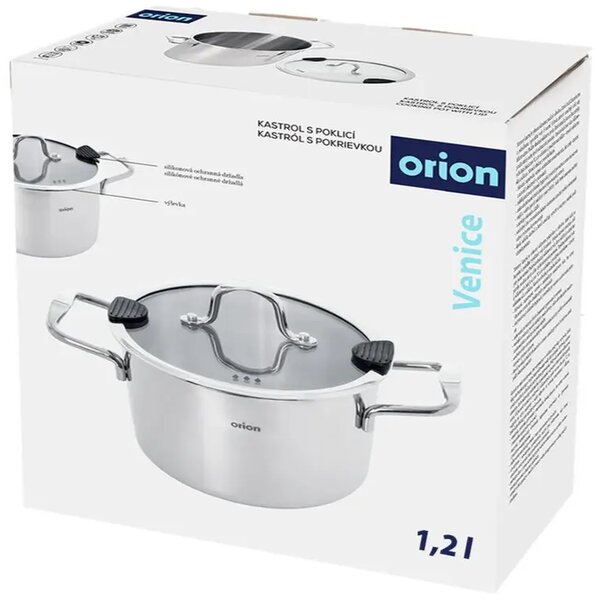 Garnek Venice z pokrywką 1,2 l, stal nierdzewna ORION 113370
