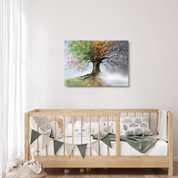 Obraz na szkle - Drzewo czterech pór roku (70x50 cm)