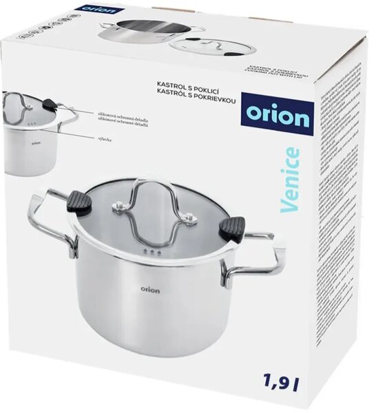 Garnek Venice z pokrywką 1,9 l, stal nierdzewna ORION 113371