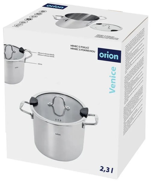 Garnek Venice z pokrywką 2,3 l, stal nierdzewna ORION 113376