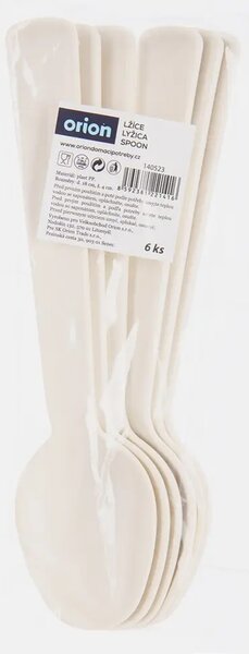 Sandy Łyżka 6 szt., plastikowa, kremowa ORION 140523