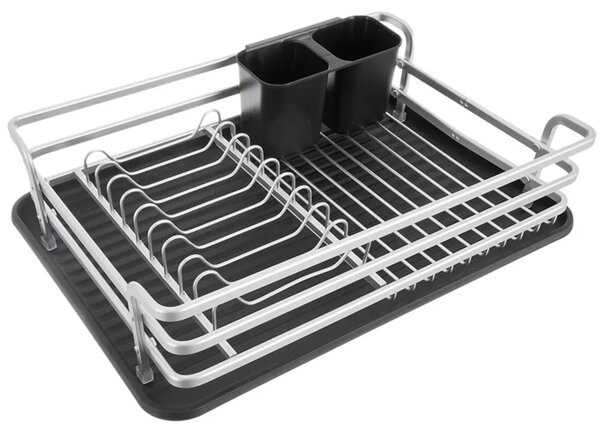 Deluxe Suszarka do naczyń z tacką 43 × 32 cm, czarna ORION 155221