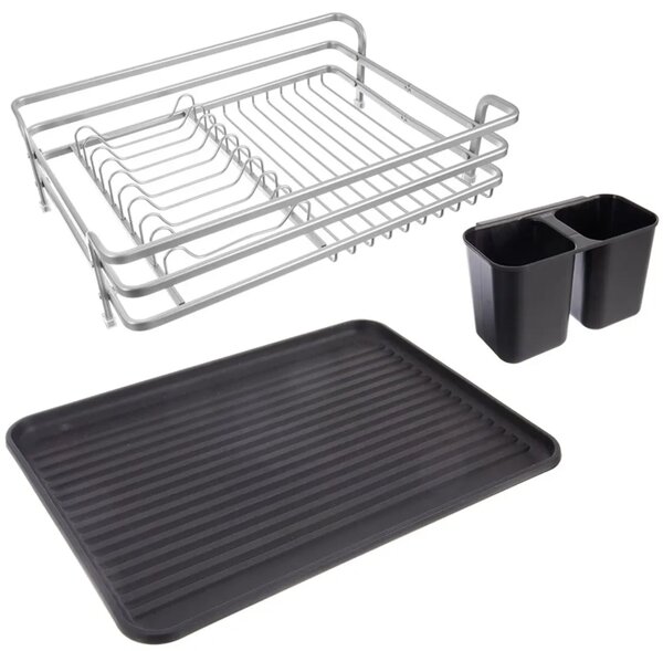 Deluxe Suszarka do naczyń z tacką 43 × 32 cm, czarna ORION 155221