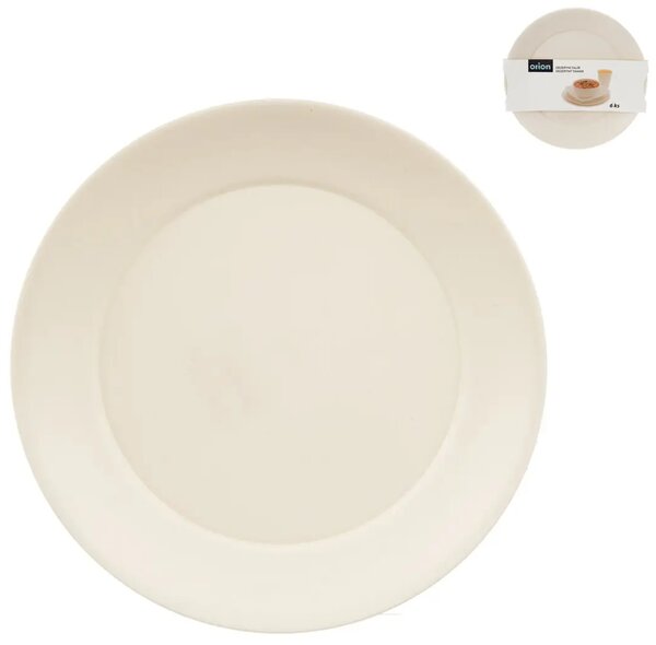 Sandy Talerz deserowy Ø 20,5 cm, 6 szt., plastikowy, kremowy ORION 129147