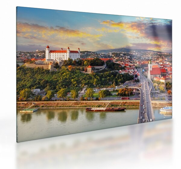 Obraz na szkle - Panorama Bratysławy, Słowacja (70x50 cm)