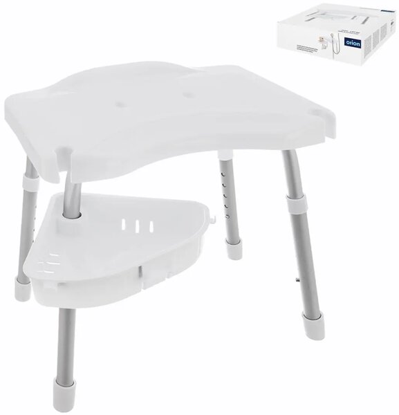 Shelf Regulowany stołek z półką, biały ORION 810926