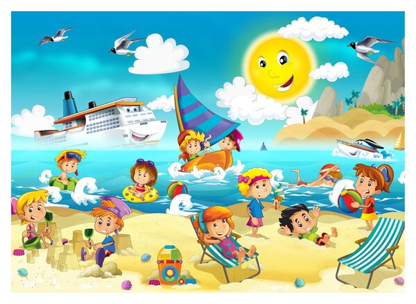 Obraz na szkle - Dzień na plaży (70x50 cm)